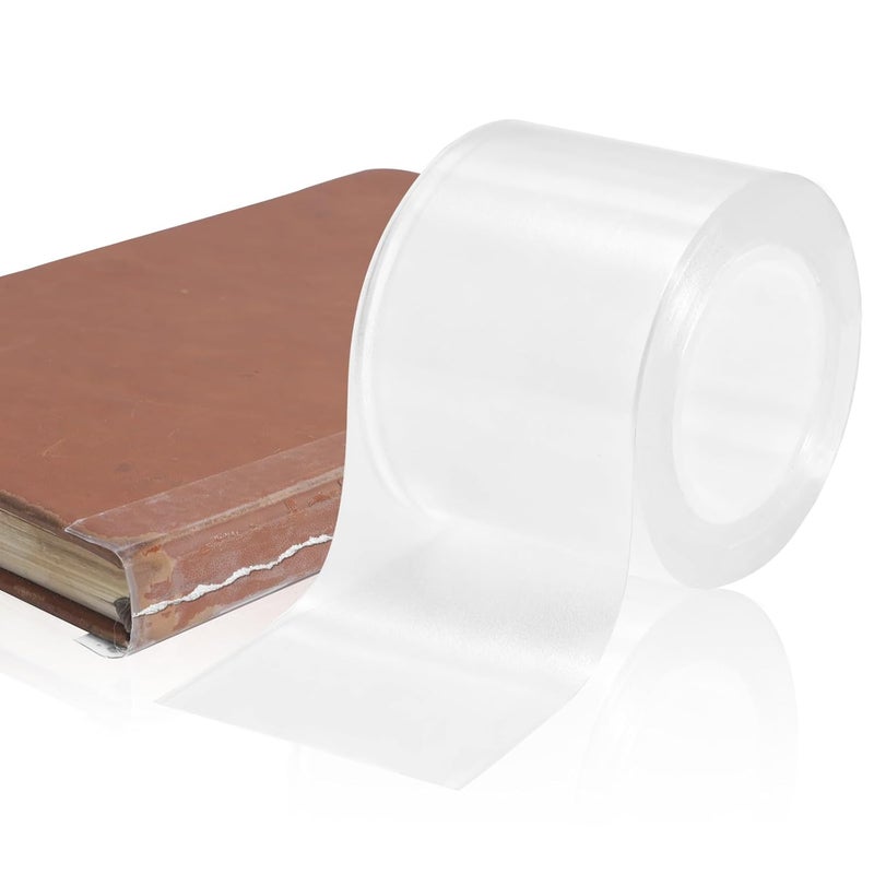 Engorgio Clear Strong Waterproof Adhesive Archival Safe Book Repair Tape, 2Inch x 16.5Ft - Removable Book Binding Tape for Old Books, Broken Pages, Textbook Spine & Library Repair Supplies. - Image 1